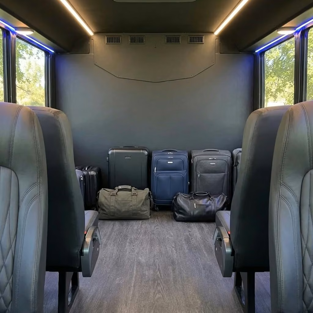 wheat ridge 20 passenger minibus luggage area