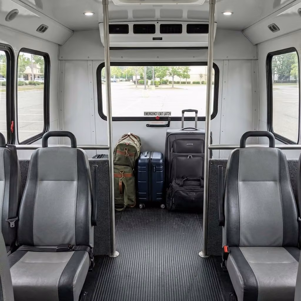 wheat ridge 28 passenger minibus luggage area