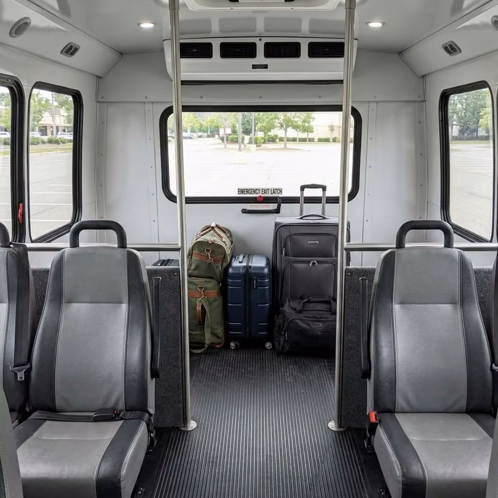 wheat ridge 30 passenger minibus luggage area