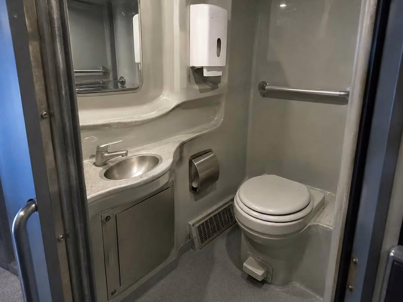 wheat ridge 56 passenger charter bus onboard restroom